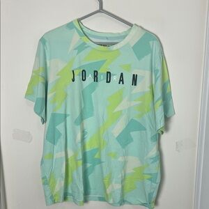 Jordan Men's Tee - Aqua and Lime Pattern